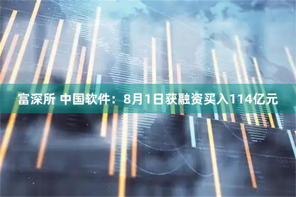 富深所 中国软件：8月1日获融资买入114亿元