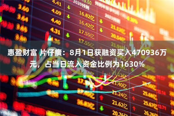 惠盈财富 片仔癀：8月1日获融资买入470936万元，占当日流入资金比例为1630%
